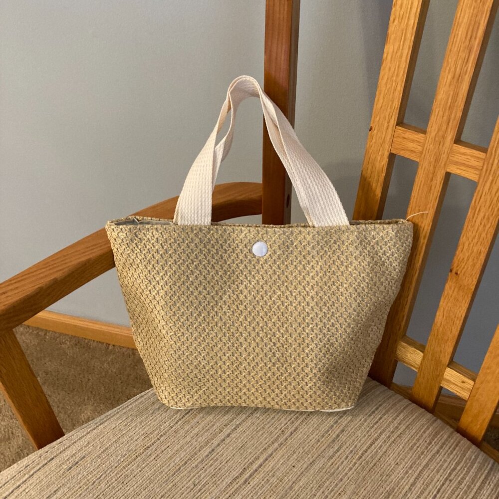 Straw Mini Tote Satchel Nip - image 3